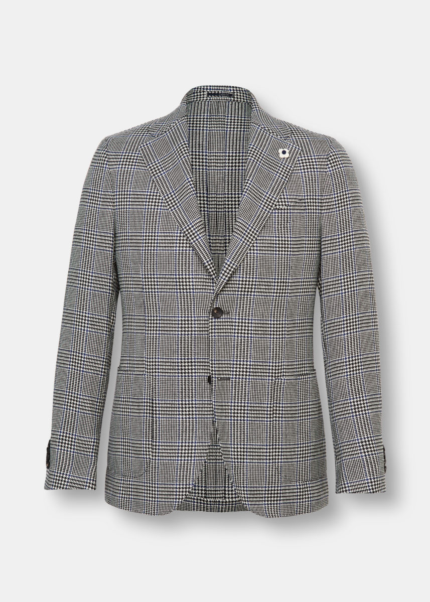 Check Wool Blend Single Breasted Jacket