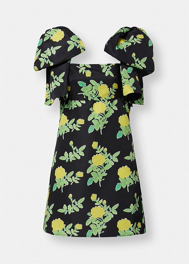 Timothy Off-Shoulder Floral Taffeta Mini Dress