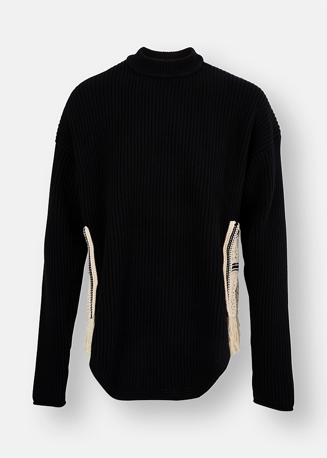 Contrast Panel Ribbed Jumper