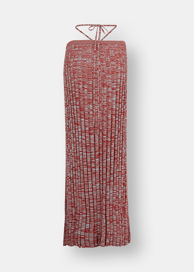 Pleated Knit Tie Skirt