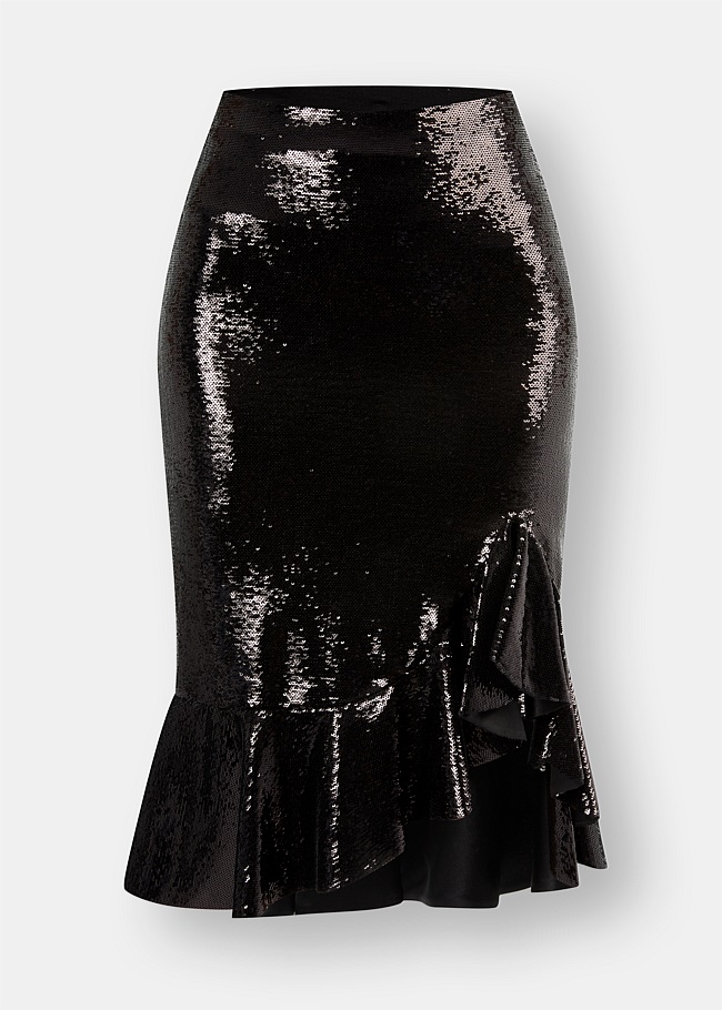 Sequin Ruffle Skirt