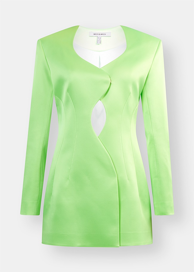 Lime Green Cut Out Blazer Dress - Harrolds