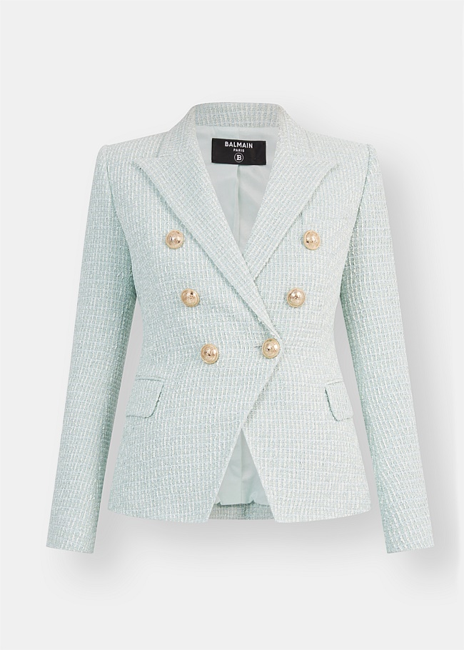 Double-Breasted Tweed Blazer