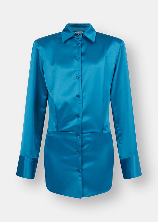 Margot Blue Shirt Mini Dress