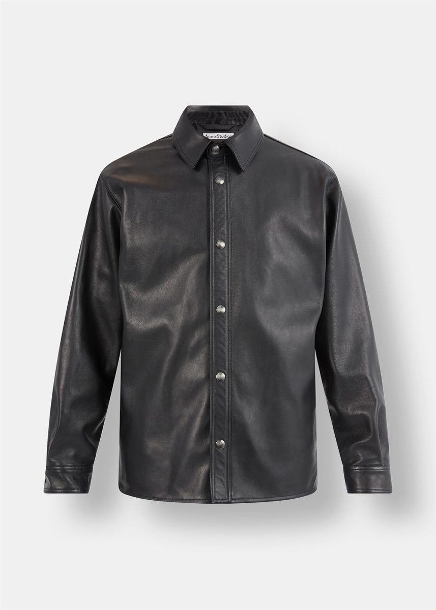 Lark Black Leather Overshirt