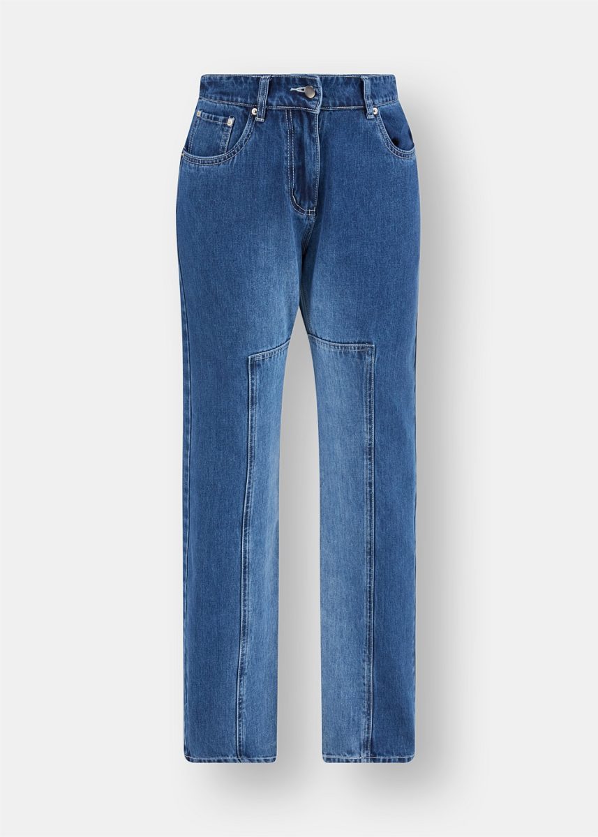 Panelled Straight-Leg Jeans