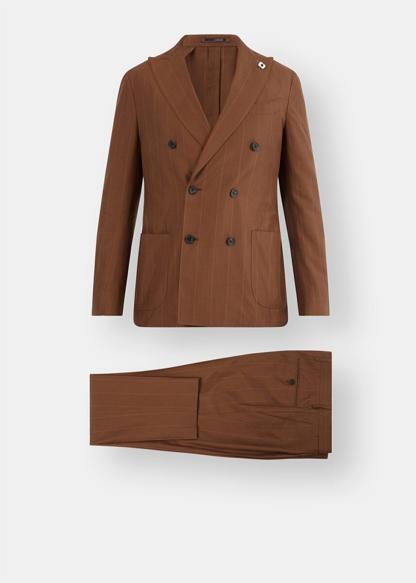 Double-Breasted Brown Suit