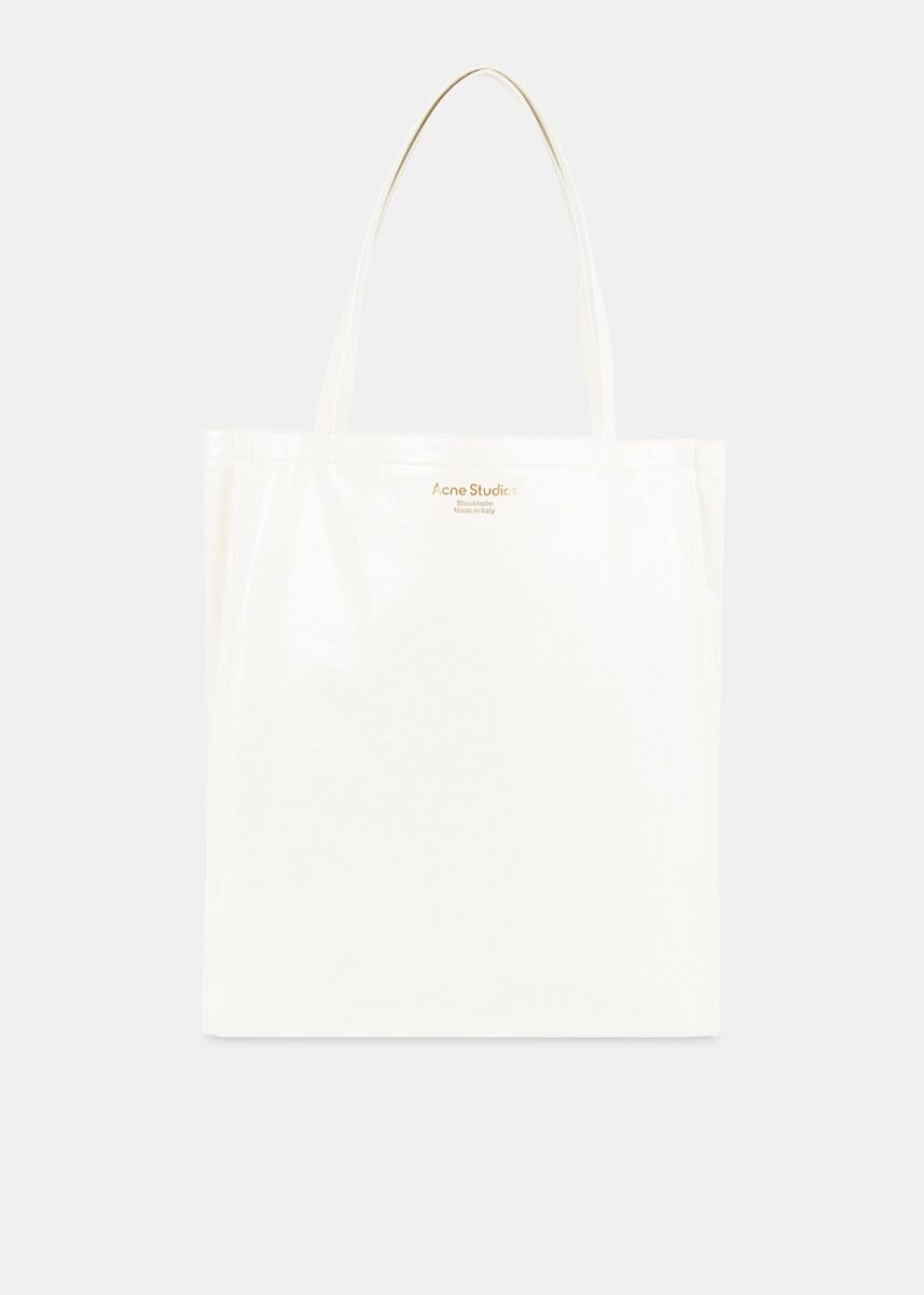 White Mini Oilcloth Tote Bag