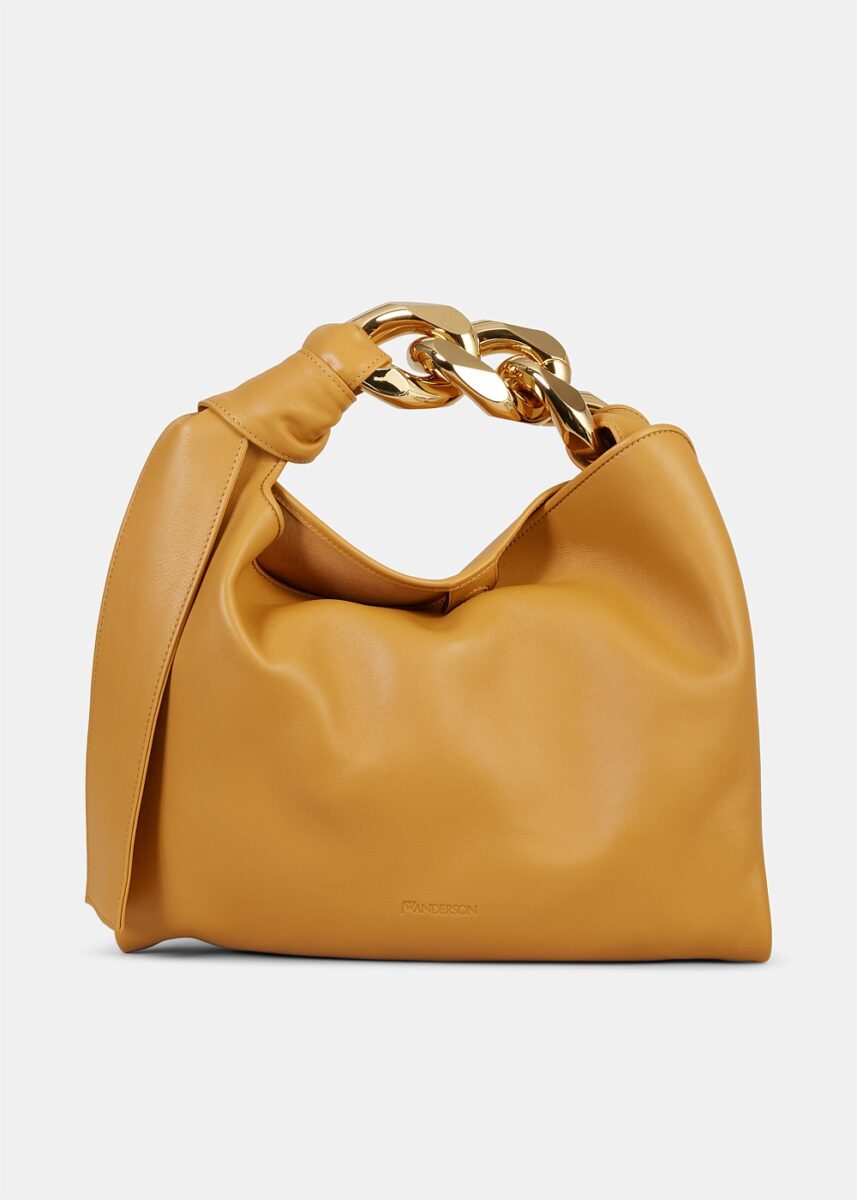 Small Chain Mustard Hobo Bag