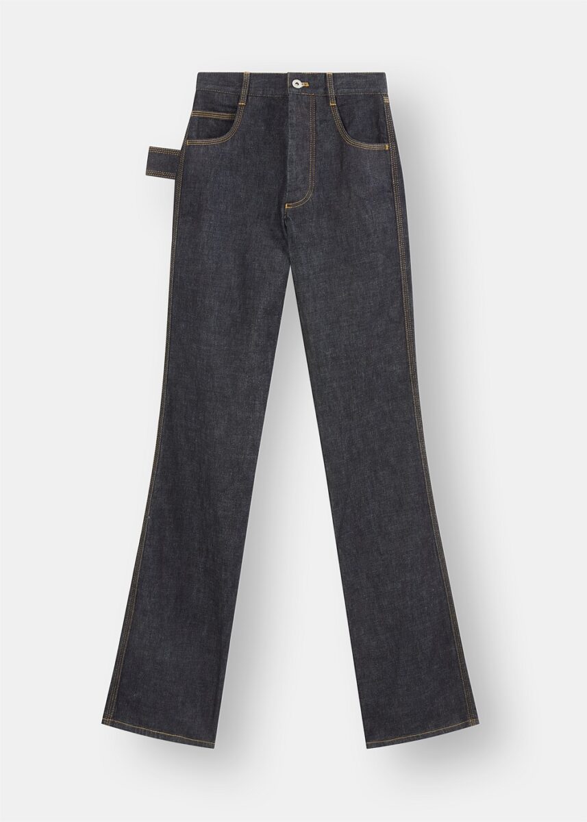 Contrast Stitch Raw Denim Jeans