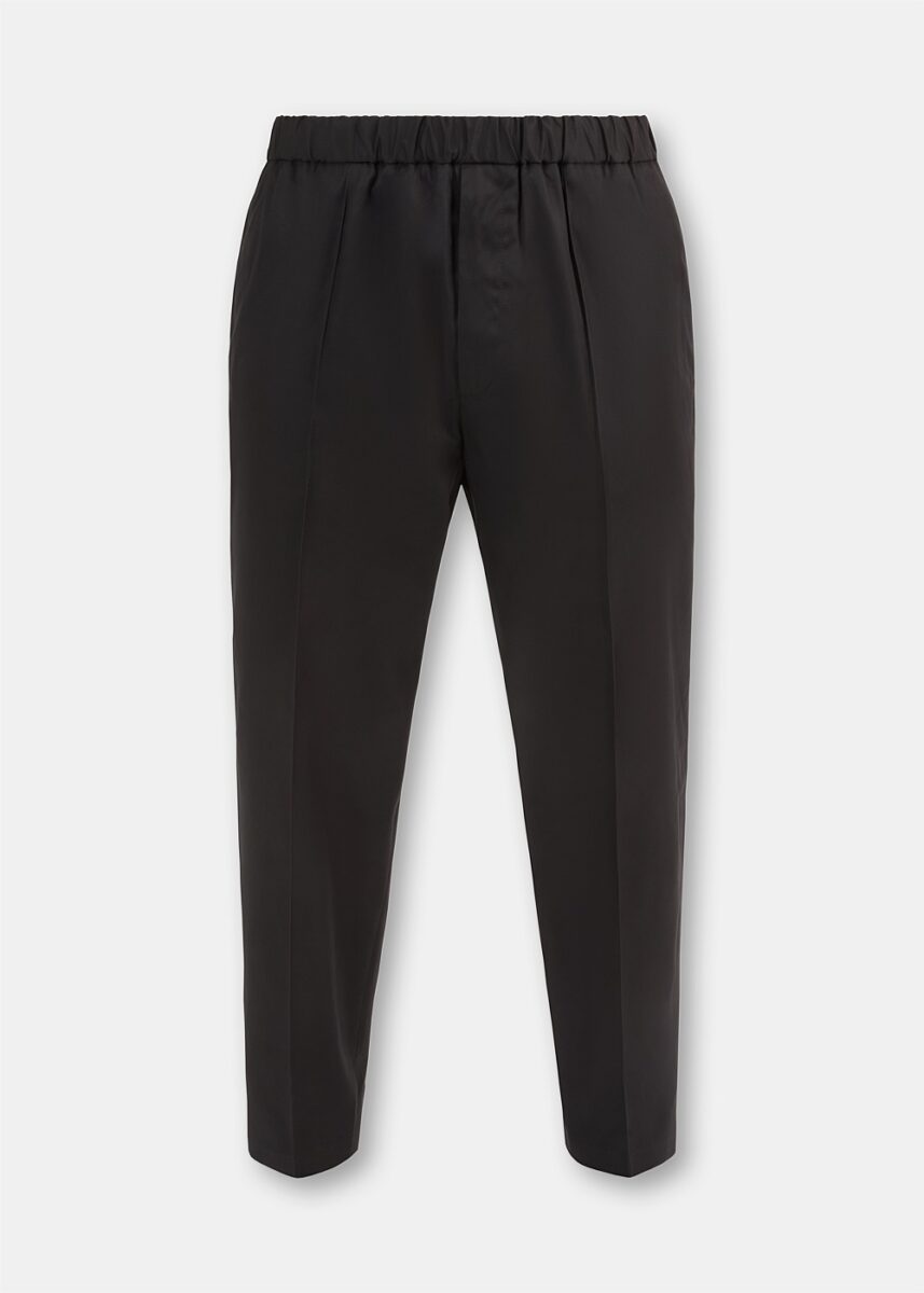 Black Technical Cotton Trouser