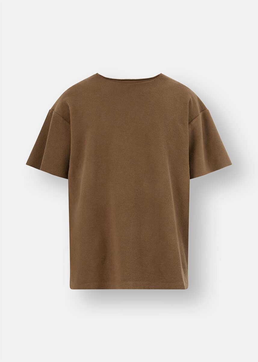 Inside Out Brown Terry T-shirt
