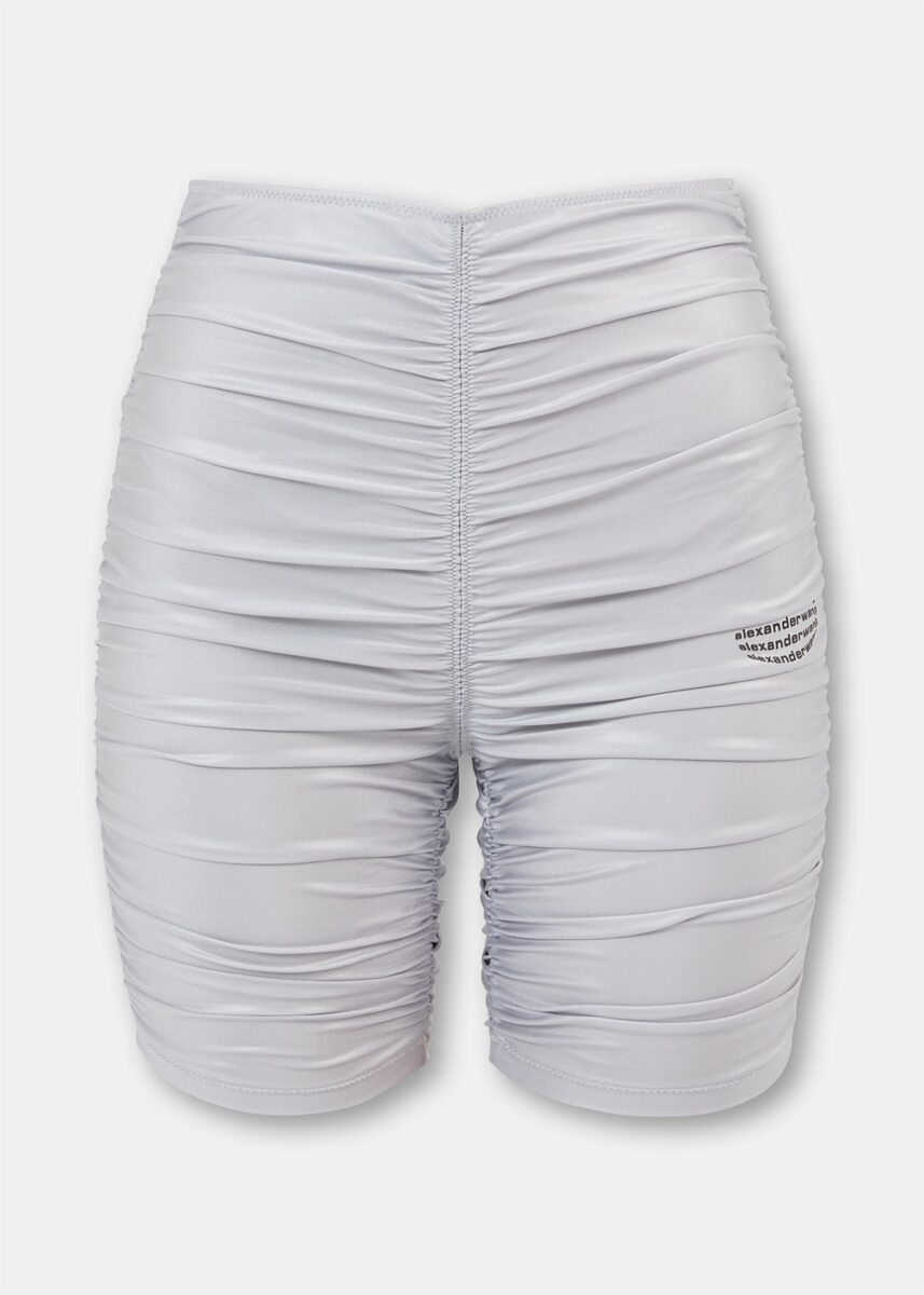 Silver Ruched Bike Shorts