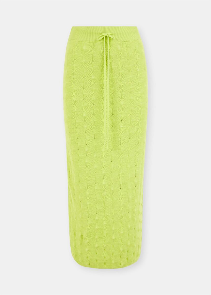 Green Bubble Knit Skirt